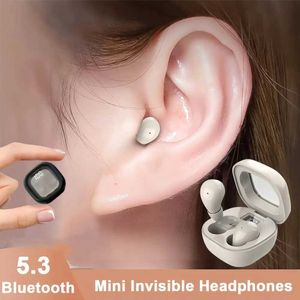 Hörlurar hörlurar SK19 TWS trådlösa Bluetooth -hörlurar i örat osynliga sömnörlurar med mikrofonbrusavbrott HIFI Musikörlurar S24514