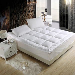 Set di biancheria da letto da 5 cm letto bianco ispessimento pieghevole anatra di lusso down materasso guscio di cotone al 95% riempimento trapuntato