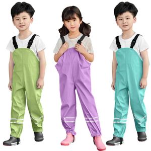 Overaller Rompers 1-8 Y Preschool Boys and Girls Rain Dungary Windproof and Cement Proof Jumpsuit Clothing Pants Lace Top Combination WX5.26