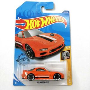 Auto Diecast Model Cars Hot Wheel 1 64 Auto 95 Mazda RX-7 Modello in metallo Modello di auto giocattolo per bambini Giochi 1 D240527