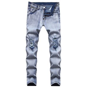 Męskie Plus Size Pants moda Wysokiej jakości najnowszy design streetwear męsne chude elastyczne dżins elastyczne pasy szczupły jogger styl r 273D