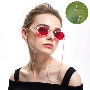 1PC/LOT Fashion AAAA Naturalne fioletowe perełowe metalowe łańcuchy okularów okulary przeciwsłoneczne okulary szyfki uchwyt z silikonową dobrą pętlą 240527