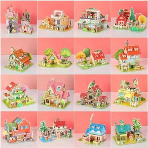3D Puzzles Sorting Nesting Stacking toys 3D Building Puzzle Model Toys DIY Handmade Paper Puzzle Building Blocks Childrens Education Toys Gifts WX5.26