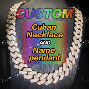 Anpassad Hiphop Moissanite Cuban Link Chain 925 Sterling Silver Iced Out Jewelry Bling VVS Diamond Miami Cadena Cuban Necklace Men