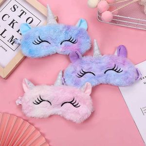 Маски для сна, мультфильм 3D Sleep Eye Mask Plush Anime Unicorn Sleep Mask Kids Eye Cover Travel Eye Band Shade Rest Eyepatch глаз с завязанными глазами Q240527