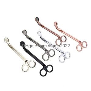 Forbici in acciaio inossidabile Snuffer candela stoppino trimmer rosa oro in oro olio rivestimento a goccia di forbice di consegna giardino utensili da giardino a mano dhrhg