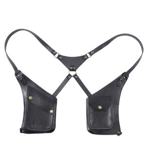 Belts Men Body Chest Belt Bag Anti-Theft Underarm Shoulder Tank Punk Adjustable Strap Holster Outdoor Pocket Costume 305T