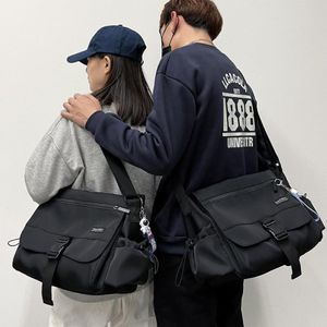 Cross Body Japanese Ins Fashion Brand Wild Large-capacity Messenger Bag Korea Harajuku Dark Style Functional Couple Tooling 226M