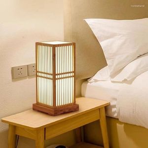 Lampade da tavolo Landa giapponese Lampada di bambù fatta a mano che porta per occhio per occhio letto per il letto di studio Luce Studio Studio Destina