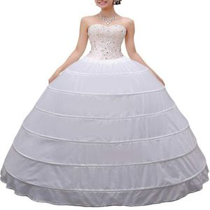 High Quality Women Crinoline Petticoat Ballgown 6 Hoop Skirt Slips Long Underskirt for Wedding Bridal Dress Ball Gown 238c