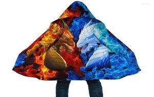 Men039s Wool Blends Amazing Dragon 3D Printed Fashion Winter Menwomen Cloaks Cloaks Polar Wind Breaker Unisex Casual Warm O9738278