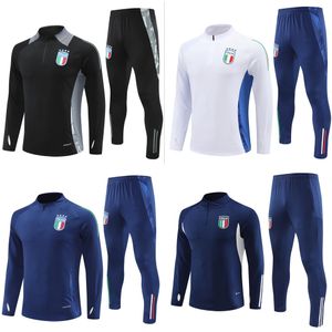 23 24 25 25 Włoch Dorosły Hooded Tracksuit Long Zipper Jacket Turtenment Jackets Suit Soccer 2023 2024 Italia Man Football Tracks