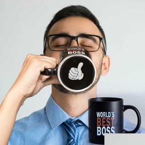 Mugs Boss Ever Mug 11Oz Black Ceramic Coffee Boy Friends Husband Birthday Gift R230713 Drop Delivery Home Garden Kitchen Dining Bar Dhxvc