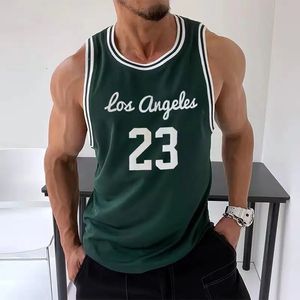 Summer Basketball Jersey Mens Training Shirt Sports Fitness Tank Tops Quick Drying and Breathability Jogging Vest #23 240521