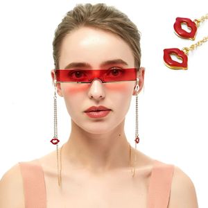 1 st/10 st/parti kopparlegering guldkedjor röda läppar hängande solglasögon Eyewears Neck Cord Holder Eyeglass Chains Retail grossist 240527