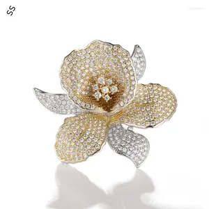 Brooches Back-to-school Gift Light Luxury Heavy Handmade Full Orchid Brooch High-grade Autumn And Winter Coat Lily Pin