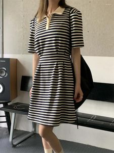 Sukienki imprezowe Obcy kotka M-l Chic Classic Doman Sukienka Summer Office Pani Work Wear Vintage 2024 Casual Half Sleeve Loose High Street Slim