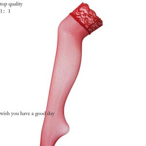Women Socks Pantyhose Sexy Red Style Lace Tops Fever Letter Fashion Fishnet High Knee Luxury Tights Stockings Pantyhose Ladies Paris Mesh Silk Underwear Erotic 841