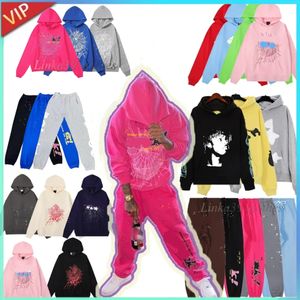 Designer Hoodies Young Thug 555555 Mens Women Hoodie High Quality Foam Print Web Graphic Pink Sweatshirts Pullovers US S-XL