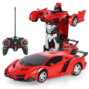 電気/RCカーエレクトリック/RCカーRCカーおよびトラックリモコンカー2-IN-1変換ロボット玩具変形玩具RCスポーツカーモデル電気自動車WX5.26