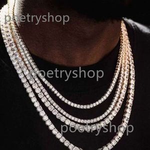 Modedesigner Moissanite Tennis Chain VVS Choker Kendrascott Heart Pendant 925 Sterling Silver Necklace For Women Men Luxury Jewelry Gold Necklace Gift AAA