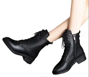 BOTAS AUTOMN Women Women Chunky Fashion Fashion Retro Classic Shoes Winter Oxford Lace-up Plata