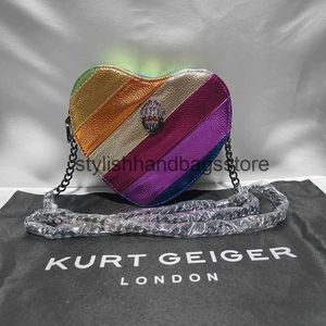 Cross Body KURT G Heart Shoulder Bag Compared to Rainbow Spliced Crossbody Bag British Brand Designer Handbag Fashion Trend Womens Bag H240527