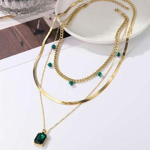 set with Jewelry five pointed stars stacked on top of zircon metal multi layer necklace new style zirc