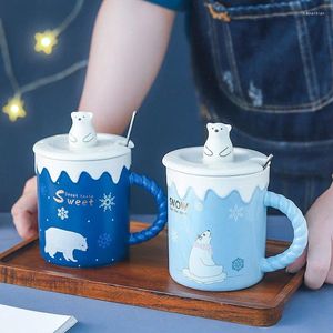Mugs 380ml Creative Ceramic Cup Coffee Mug Milk With Animal Cute Cartoon Bear Tea Fruit Juice Office Supplies Gift