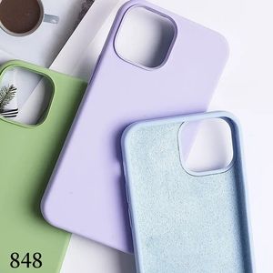 Silicone Phone Cases For iPhone 15 15pro 15plus 15 pro max 14 13 12 11 Pro Max Mini X XS XR 6 6s 7 8 Plus se Shockproof Back Cover 848DD