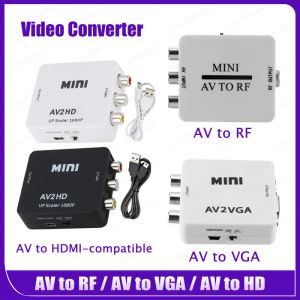 AV till RF Video Converter AV till VGA AV till HDMI-kompatibel multifunktionell HD-videoadapter Support RF 67.25/61.25MHz förstärkare