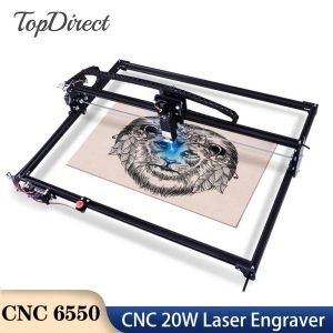 TopDirect CNC 6550 lasergraververktyg 2-axel 20W Power Wood Cutting Laser Gravering Machine CNC DIY Printer Marking Machine
