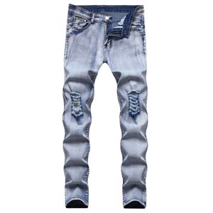 Męskie Plus Size Pants moda Wysokiej jakości najnowszy design streetwear męsne chude elastyczne dżins elastyczne pasy szczupły jogger styl r 300L