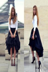 Women Fashion Skirts High Low Tutu Skirts Tulle High Quality Formal Dress Wear Tiered Cheap Party Dress Bust Skirt Formal Gowns3818134