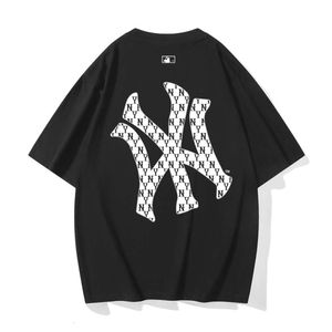 Sommaren 255 g t-shirt casual trendig varumärke kortärmad lös NY-par outfit rund hals