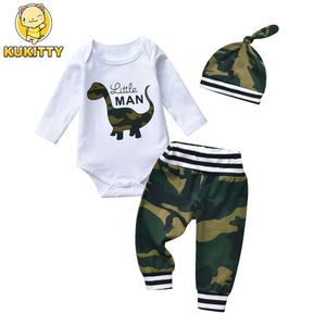 3 pezzi neonati neonati bambino abiti da moda set di damperposauro pannelli per corpi di pagliaccio tap pantaloni + berretto per ragazzi l2405