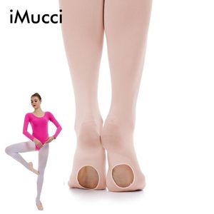 Imucci Women Ballet Cabrible Rajstopy Dziewczyna Różowe aksamitne legginsy dla dorosłych rajstopy taneczne Skarpetki białe nogi gimnastyki Collant 251z