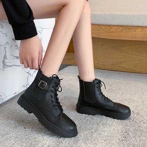 Boots Woman Rock Shoes Round Toe Lolita Boots Women Mid Calf Ladies Rubber Autumn Low PU Slip On Rome