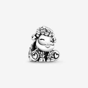 New Arrival 100% 925 Sterling Silver Lovely Sheep Charm Fit Original European Charm Bracelet Fashion Jewelry Accessories 220J