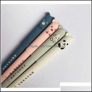 Gel Pens Cartoon Animals Erasable Pen 0.35Mm Cute Panda Cat Magic Kawaii For School Writing Novelty Sta Jlljiv Sport77777 Drop Deliv Dhrg7