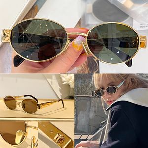 Mini óculos de sol oval de metal com designers de luxo óculos de sol CL40235U Estilo de moda feminino Óculos de sol Proteção de radiação UV400 Proteger os olhos de óculos de sol