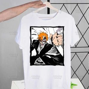 メンズポロスブリーチアニメヘイザキイチゴ日本のTシャツメンズヴィンテージウォッシュトップTシャツハラジュクストリート衣料ヒップホップメンズTシャツS52701