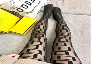 Sexy Socks Long Stockings Tights Women Fashion Black White Thin Lace Mesh Tights Soft Breathable Hollow Letter Tight Panty hose Hi7634778