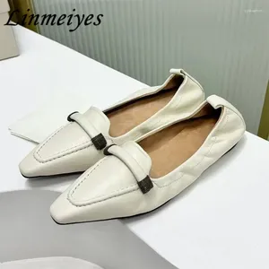 Scarpe casual mocci in pelle in pelle scamosciata Donne Donne quadrate a corda slip-on golfle flat femmina estate da passeggiata donna da passeggio