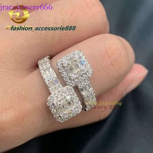 Hip Hop Iced Out Jewelry VVS Moissanite Men Ring Gold Plated Classical Simple Diamond Rings