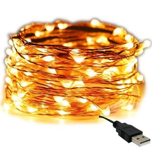 Strings USB LED LED świąteczny sznur światło Dekoracja ślubna światła Copper Wire Wai 244k