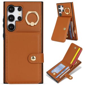 Magnetic Litchi Pattern Leather Leather Folio Phone Case لـ Samsung Galaxy S23 S24 S22 Ultra S23FE Note20 A14 5G A15 A25 A35 A53 A54 A55 SLOTS SLOTS WALLET BACK