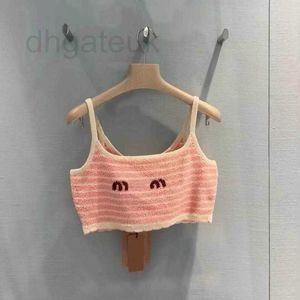 Women's T-Shirt designer brand 24 Spring/summer New Gentle Age Reducing Towel Knitted Letter Embroidered Short Suspended Tank Top for Women CPUJ