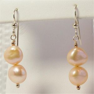 Dangle Earrings Fashion Freshwater Pink Baroque Pearl 925 Silver Bohemian Minimalist Beaded Hoop Drop Wedding Handmade Modern