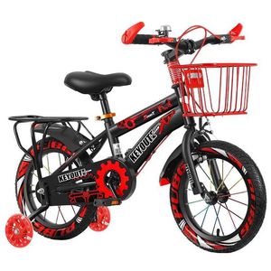 Bicicletas Ride-Ons New Childrens Bicycle 3-4-6-8 anos de bicicleta de menino e menina com uma roda auxiliar piscante Biciciclos 14/12/16/18/20 polegadas Y240527